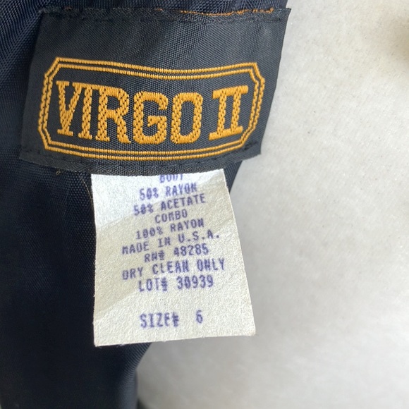 Vintage 80s 90s Striped Collar Black Dress - Picture 7 of 7